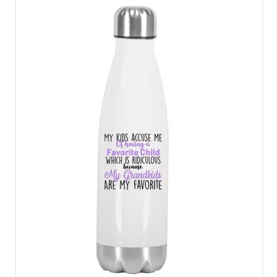 My Grandkids Are My Favorite Funny Grandparents Stainless Steel Insulated Water Bottle