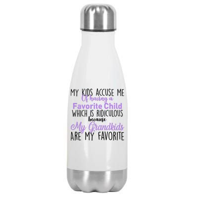 My Grandkids Are My Favorite Funny Grandparents Stainless Steel Insulated Water Bottle