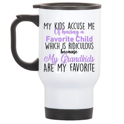 My Grandkids Are My Favorite Funny Grandparents Stainless Steel Travel Mug