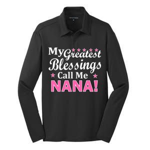 My Greatest Blessings Call Me Nana Silk Touch Performance Long Sleeve Polo