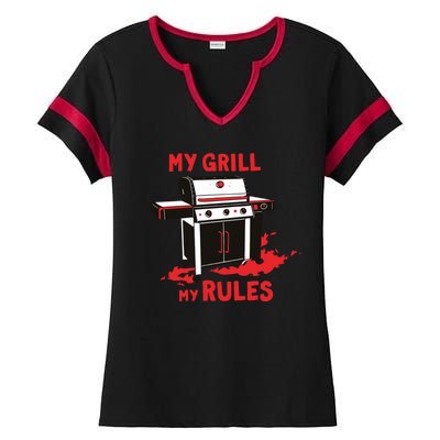 My Grill My Rules Ladies Halftime Notch Neck Tee