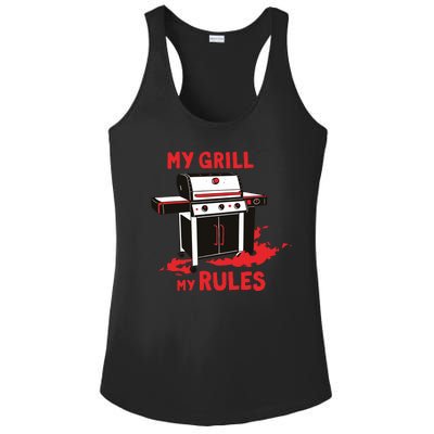 My Grill My Rules Ladies PosiCharge Competitor Racerback Tank