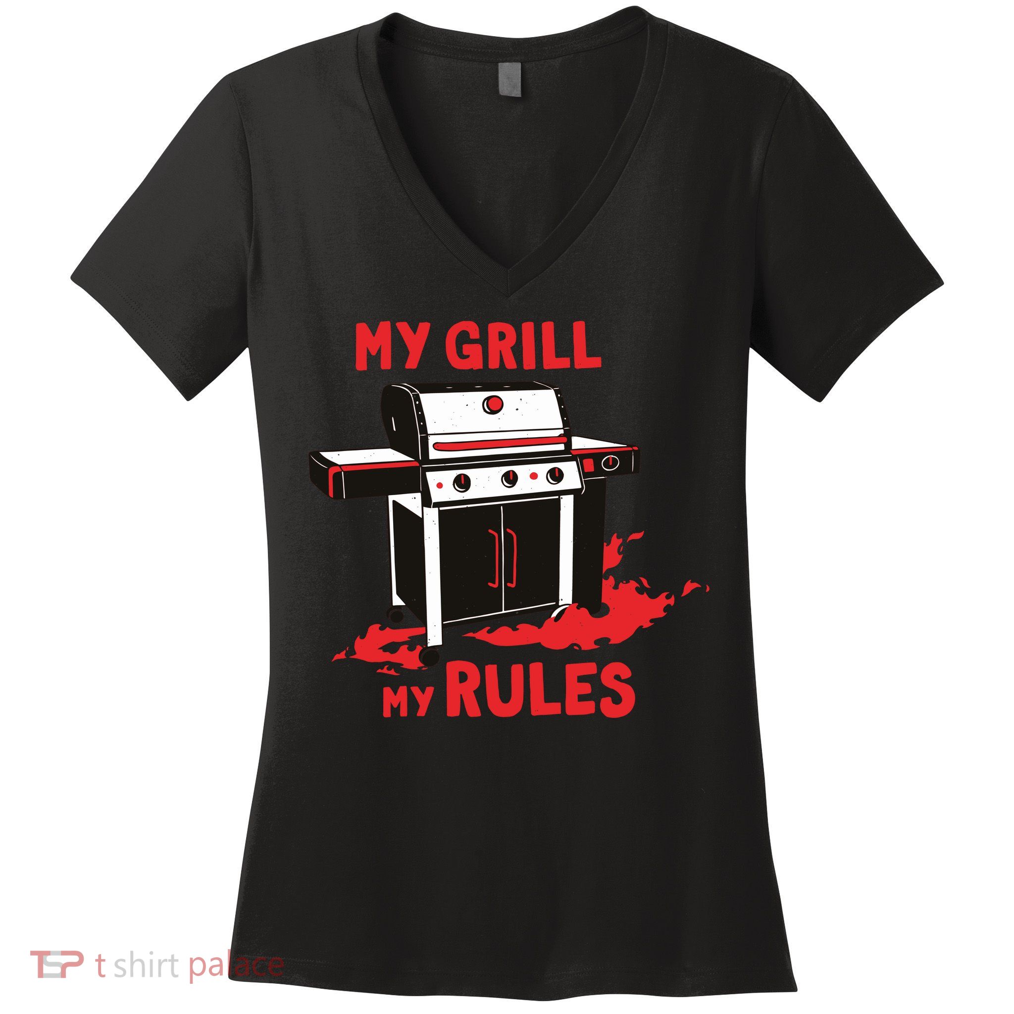 My Grill My Rules Women's V-Neck T-Shirt