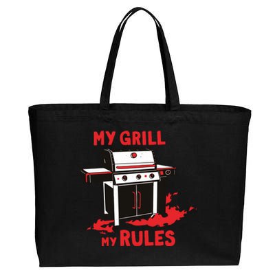 My Grill My Rules Cotton Canvas Jumbo Tote