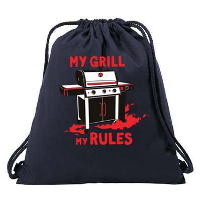 My Grill My Rules Drawstring Bag