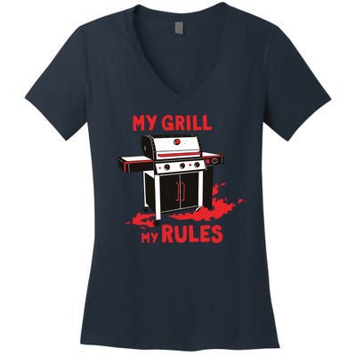 My Grill My Rules Women's V-Neck T-Shirt