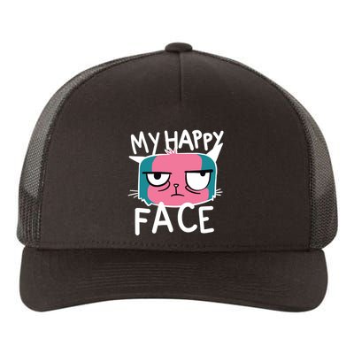 My Happy Cat Face Grumpy Yupoong Adult 5-Panel Trucker Hat