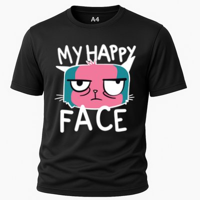 My Happy Cat Face Grumpy Cooling Performance Crew T-Shirt
