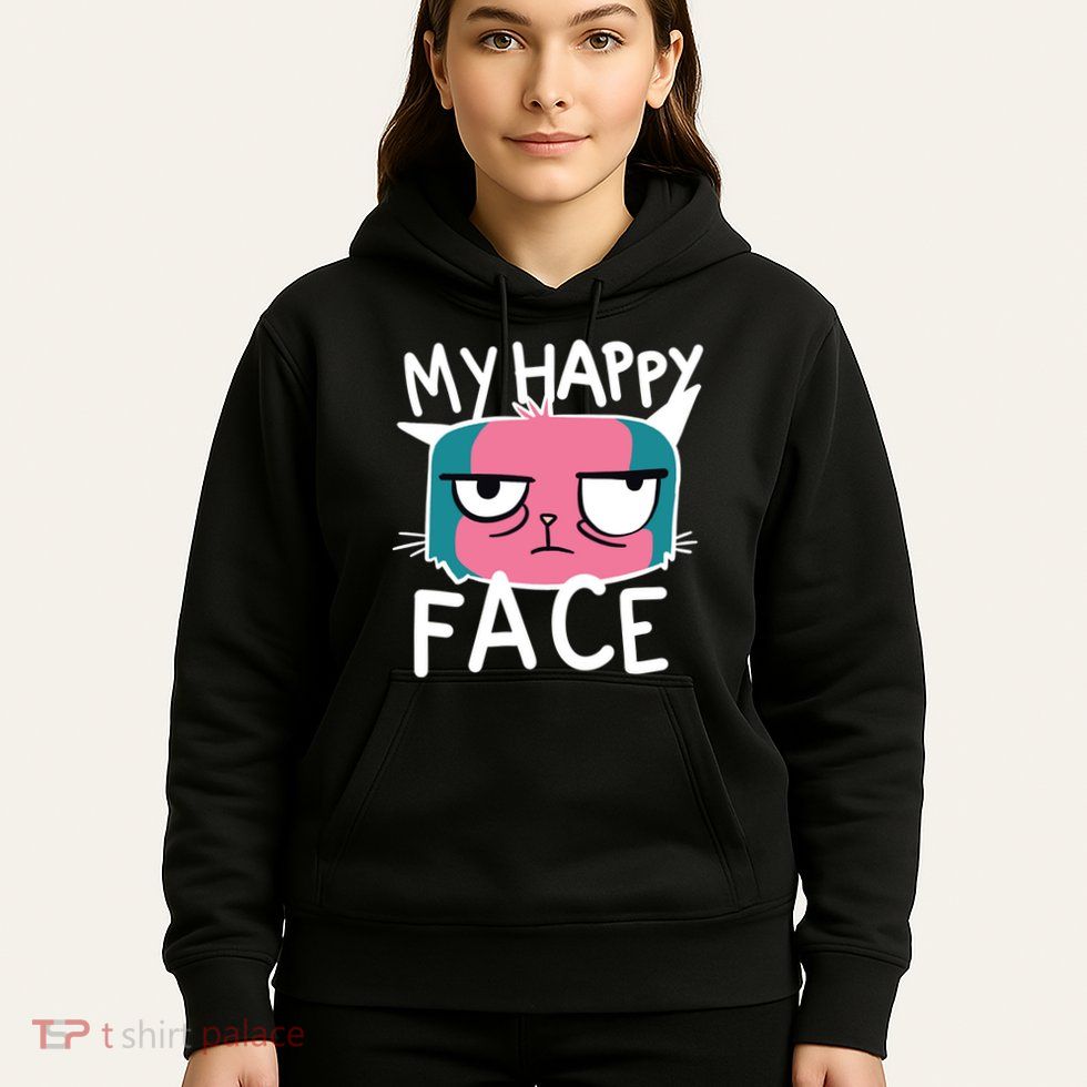 My Happy Cat Face Grumpy Hoodie