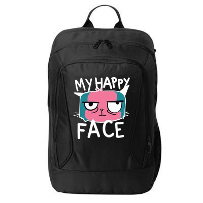 My Happy Cat Face Grumpy City Backpack