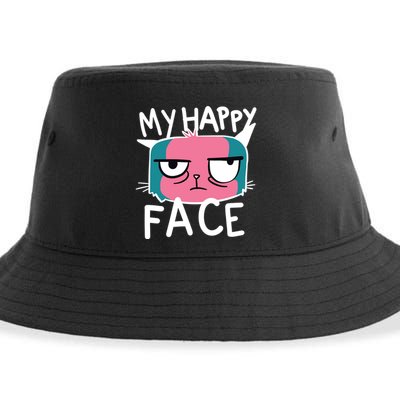 My Happy Cat Face Grumpy Sustainable Bucket Hat