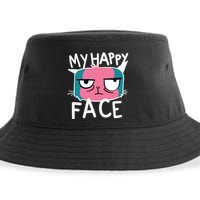 My Happy Cat Face Grumpy Sustainable Bucket Hat