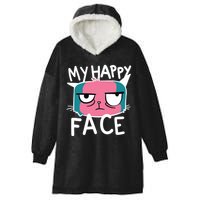 My Happy Cat Face Grumpy Hooded Wearable Blanket