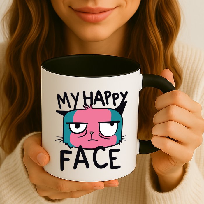 My Happy Cat Face Grumpy Coffee Mug