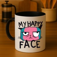 My Happy Cat Face Grumpy Coffee Mug