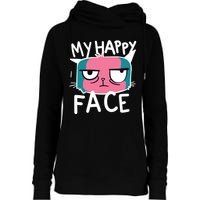 My Happy Cat Face Grumpy Womens Funnel Neck Pullover Hood