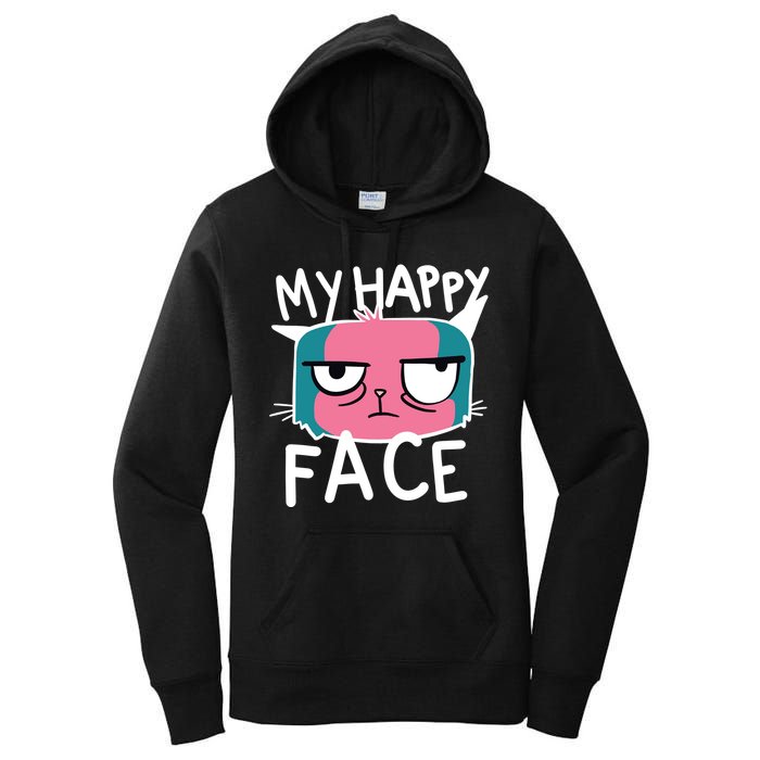 My Happy Cat Face Grumpy Women's Pullover Hoodie