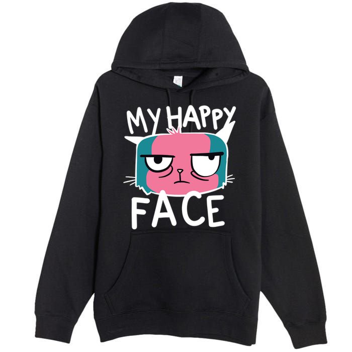 My Happy Cat Face Grumpy Premium Pullover Hoodie