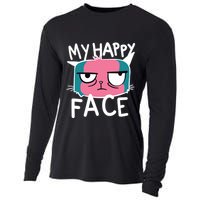 My Happy Cat Face Grumpy Cooling Performance Long Sleeve Crew