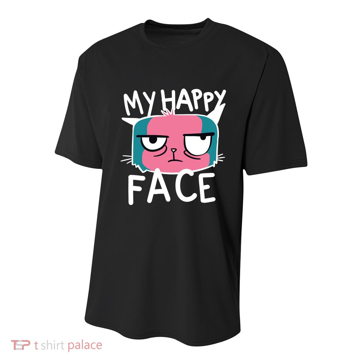 My Happy Cat Face Grumpy Youth Performance Sprint T-Shirt