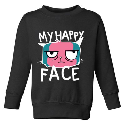 My Happy Cat Face Grumpy Toddler Sweatshirt