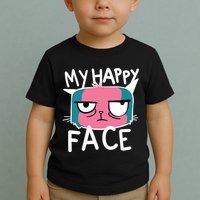 My Happy Cat Face Grumpy Toddler T-Shirt