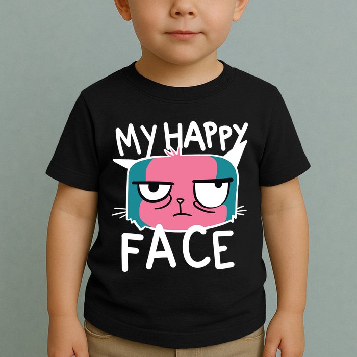 My Happy Cat Face Grumpy Toddler T-Shirt