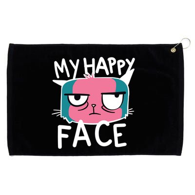 My Happy Cat Face Grumpy Grommeted Golf Towel