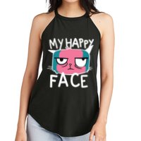 My Happy Cat Face Grumpy Women's Perfect Tri Rocker Tank