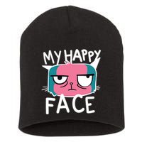 My Happy Cat Face Grumpy Short Acrylic Beanie