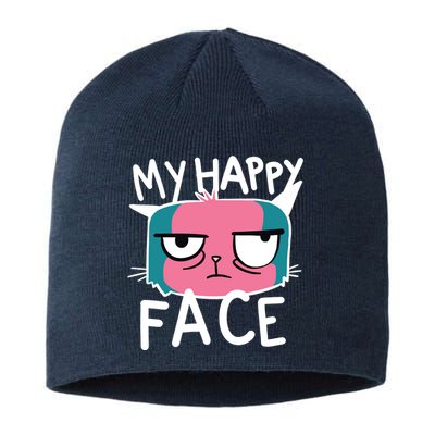 My Happy Cat Face Grumpy Sustainable Beanie