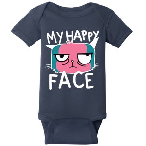 My Happy Cat Face Grumpy Baby Bodysuit