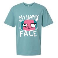 My Happy Cat Face Grumpy Sueded Cloud Jersey T-Shirt