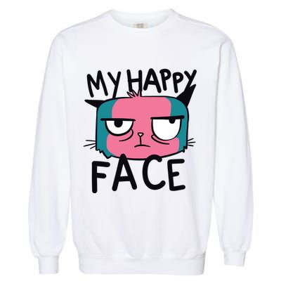 My Happy Cat Face Grumpy Garment-Dyed Sweatshirt