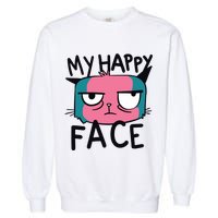 My Happy Cat Face Grumpy Garment-Dyed Sweatshirt