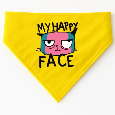 My Happy Cat Face Grumpy USA-Made Doggie Bandana