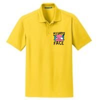 My Happy Cat Face Grumpy Dry Zone Grid Polo