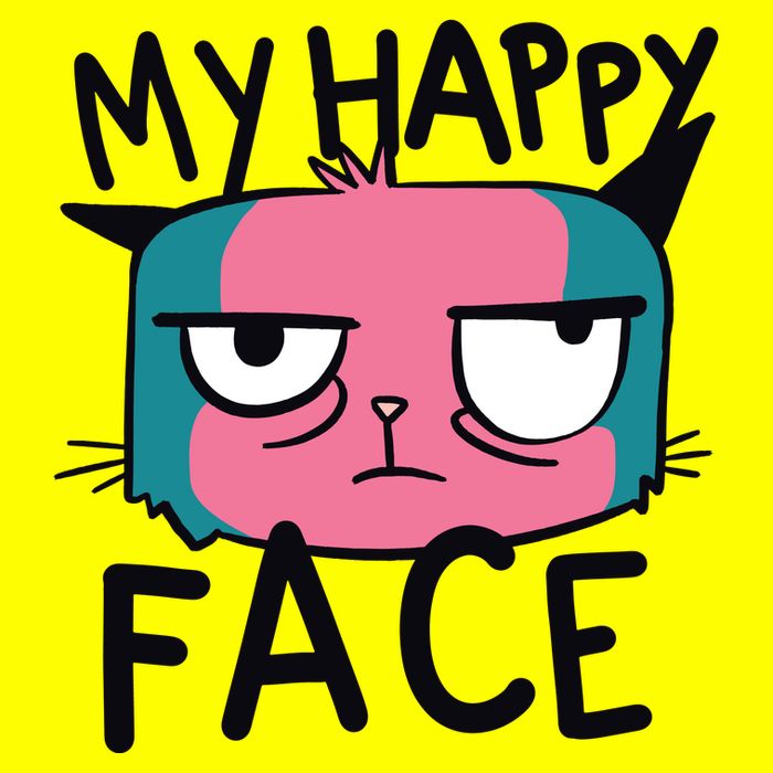 My Happy Cat Face Grumpy Magnet