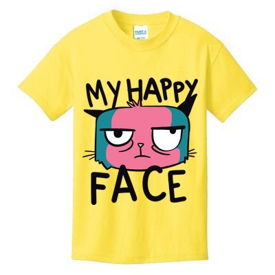 My Happy Cat Face Grumpy Kids T-Shirt