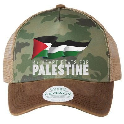 My Heart Beats For Palestine  Legacy Tie Dye Trucker Hat