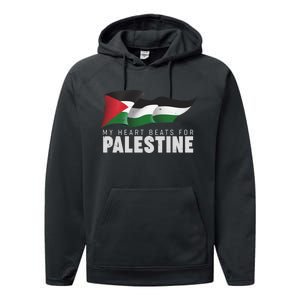 My Heart Beats For Palestine  Performance Fleece Hoodie