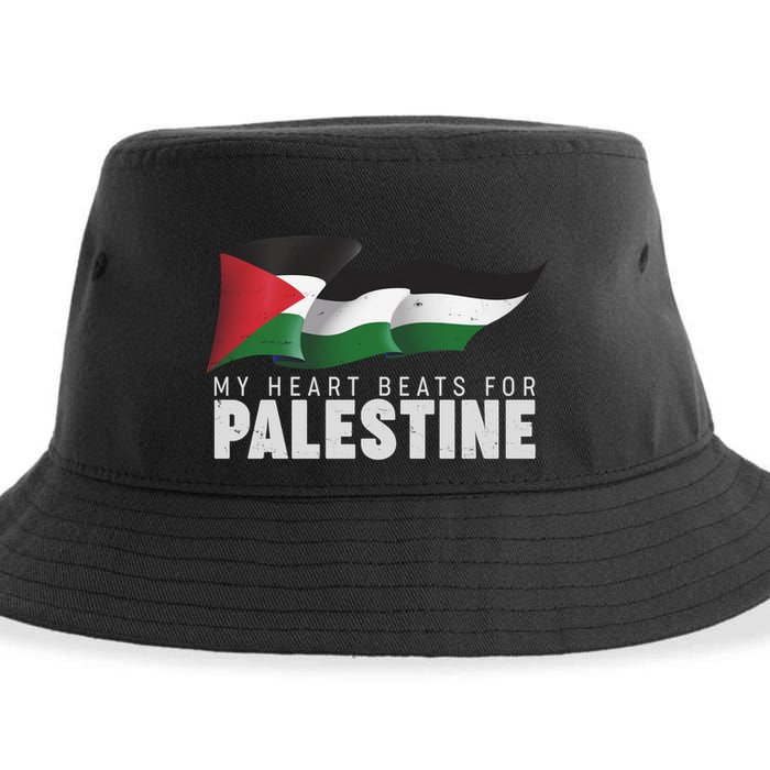 My Heart Beats For Palestine  Sustainable Bucket Hat
