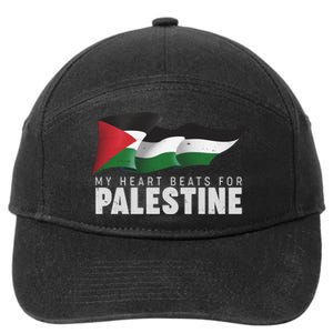 My Heart Beats For Palestine  7-Panel Snapback Hat