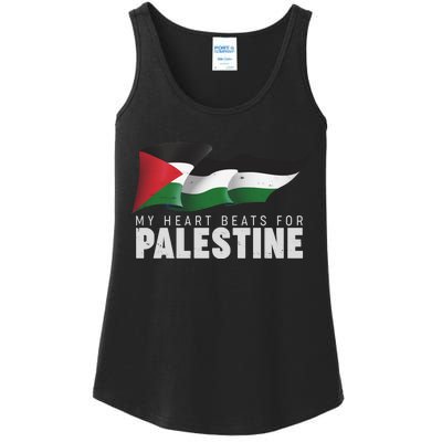 My Heart Beats For Palestine  Ladies Essential Tank