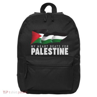 My Heart Beats For Palestine  16 in Basic Backpack