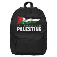 My Heart Beats For Palestine  16 in Basic Backpack