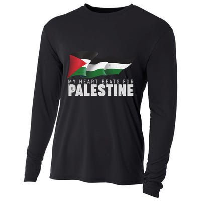 My Heart Beats For Palestine  Cooling Performance Long Sleeve Crew