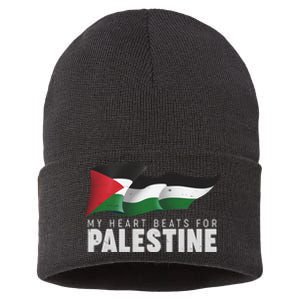 My Heart Beats For Palestine  Sustainable Knit Beanie