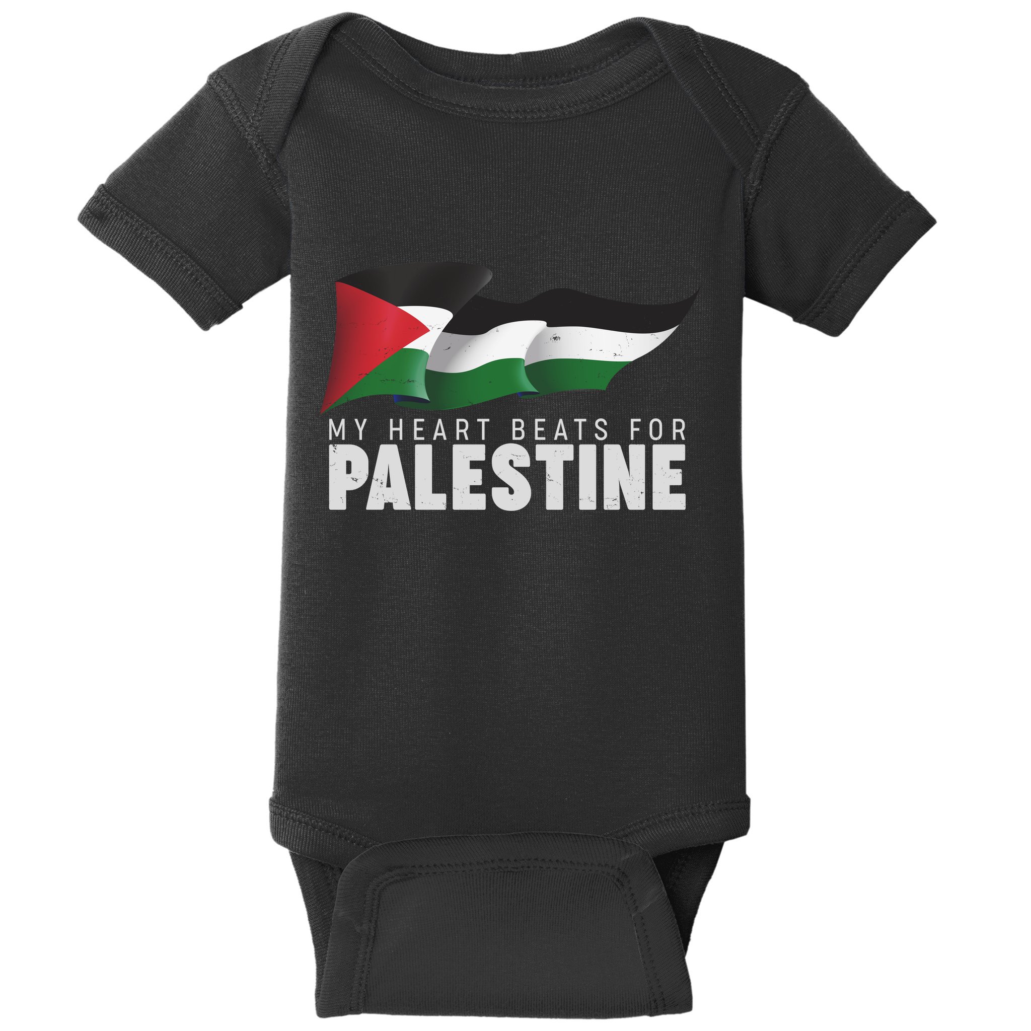 My Heart Beats For Palestine  Baby Bodysuit
