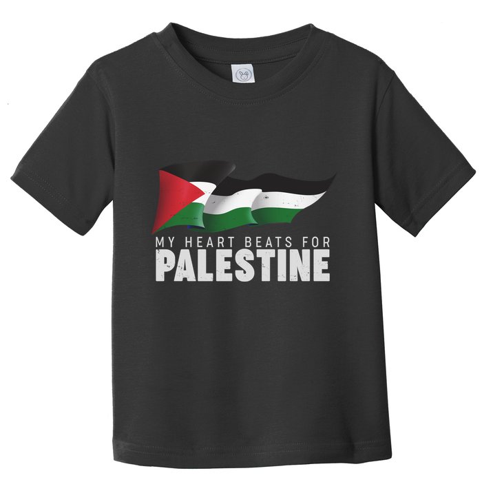 My Heart Beats For Palestine  Toddler T-Shirt
